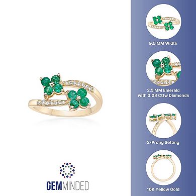 Gemminded 10k Gold Emerald & Diamond Accent Ring