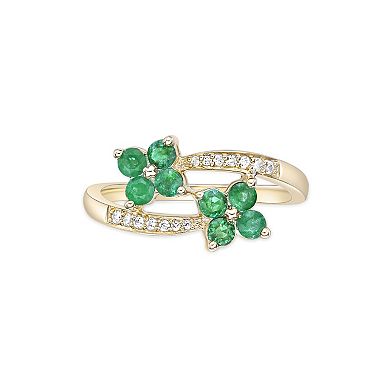 Gemminded 10k Gold Emerald & Diamond Accent Ring