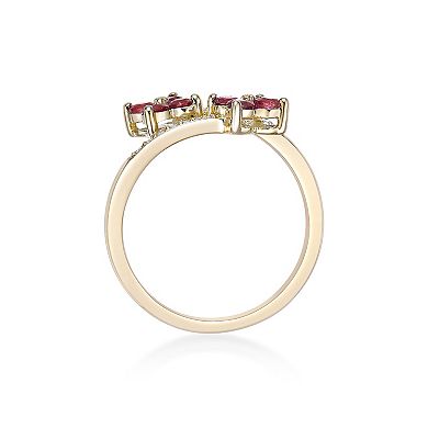 Gemminded 10k Gold Ruby & Diamond Accent Ring