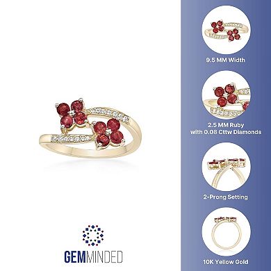 Gemminded 10k Gold Ruby & Diamond Accent Ring