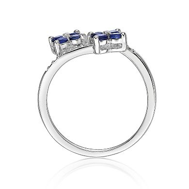 Gemminded 10k White Gold Sapphire & Diamond Accent Ring