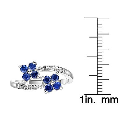 Gemminded 10k White Gold Sapphire & Diamond Accent Ring