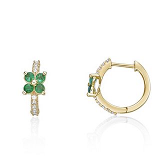 Gemminded Ruby & 1/8 Carat T.W. Diamond Earrings