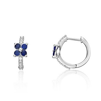 Gemminded Ruby & 1/8 Carat T.W. Diamond Earrings