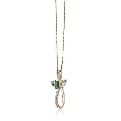 Gemminded 10k Gold Emerald & Diamond Accent Cross Pendant Necklace