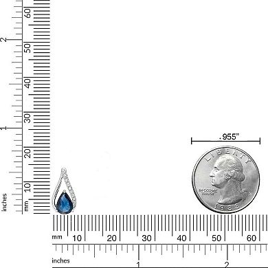 Gemminded 10k White Gold Sapphire & Diamond Accent Pendant Necklace