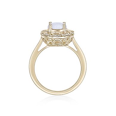 Gemminded 10k Gold Opal & 1/10 Carat T.W. Diamond Ring
