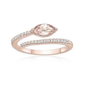 Gemminded 10k Rose Gold Morganite & 1/8 Carat T.W. Diamond Ring
