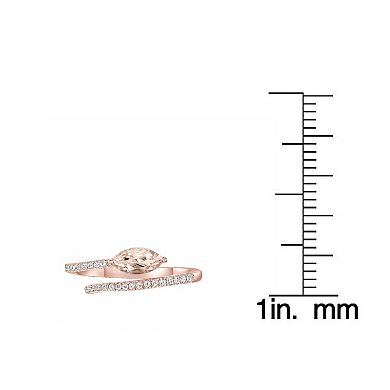 Gemminded 10k Rose Gold Morganite & 1/8 Carat T.W. Diamond Ring