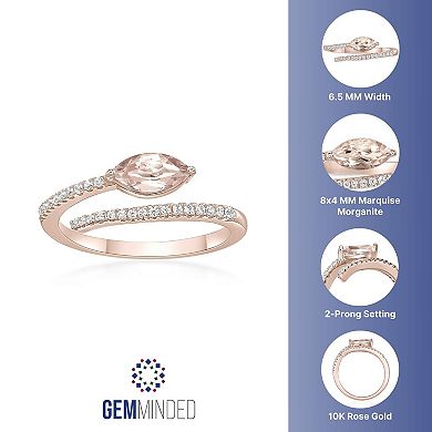 Gemminded 10k Rose Gold Morganite & 1/8 Carat T.W. Diamond Ring