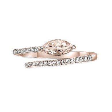 Gemminded 10k Rose Gold Morganite & 1/8 Carat T.W. Diamond Ring