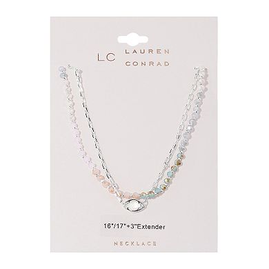 LC Lauren Conrad 2-Row Pastel Bead Charm Necklace