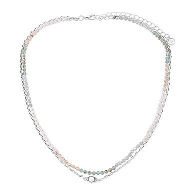 LC Lauren Conrad 2-Row Pastel Bead Charm Necklace