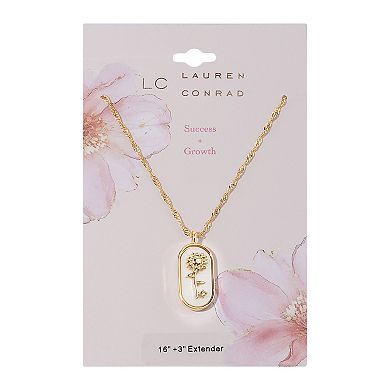 LC Lauren Conrad Gold Tone Success and Growth Pendant Necklace