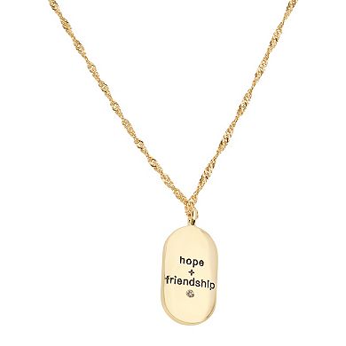 LC Lauren Conrad Gold Tone Hope and Friendship Pendant Necklace