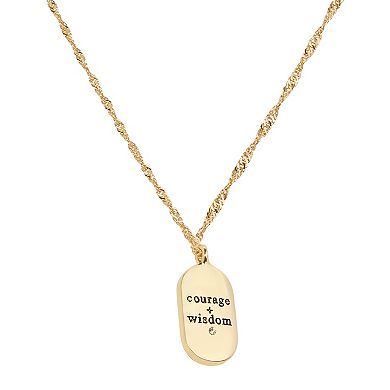 LC Lauren Conrad Gold Tone Courage and Wisdom Pendant Necklace