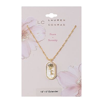 LC Lauren Conrad Gold Tone Peace and Serenity Pendant Necklace