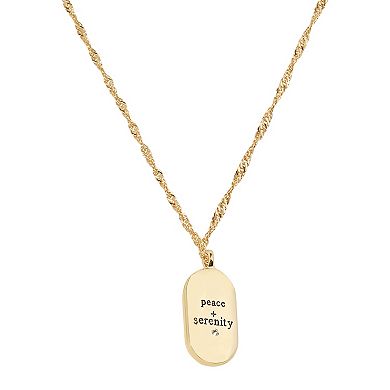 LC Lauren Conrad Gold Tone Peace and Serenity Pendant Necklace