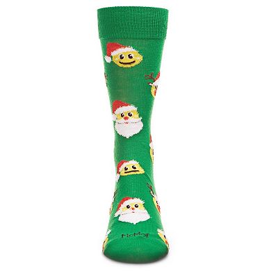 Men's Smiley Face Santa Holiday Novelty Crew Sock