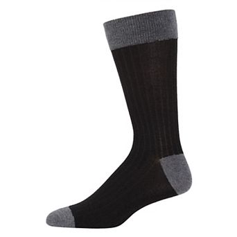 Men's Rib Knit Luxuriously Soft Cashmere Crew Sock