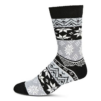 Men's Snowflake Fairisle Super Soft Cozy Crew Socks