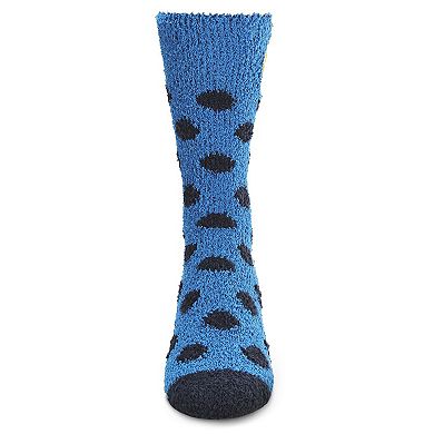 Men's Polka Dot Smiley Face Embroidery Cozy Crew Socks