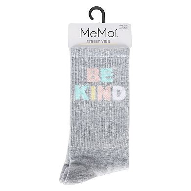 Women's Be Kind Multicolor Block Letter Crew Sock