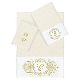 Linum Home Textiles Turkish Cotton Monica 3 pc Embellished Towel Set