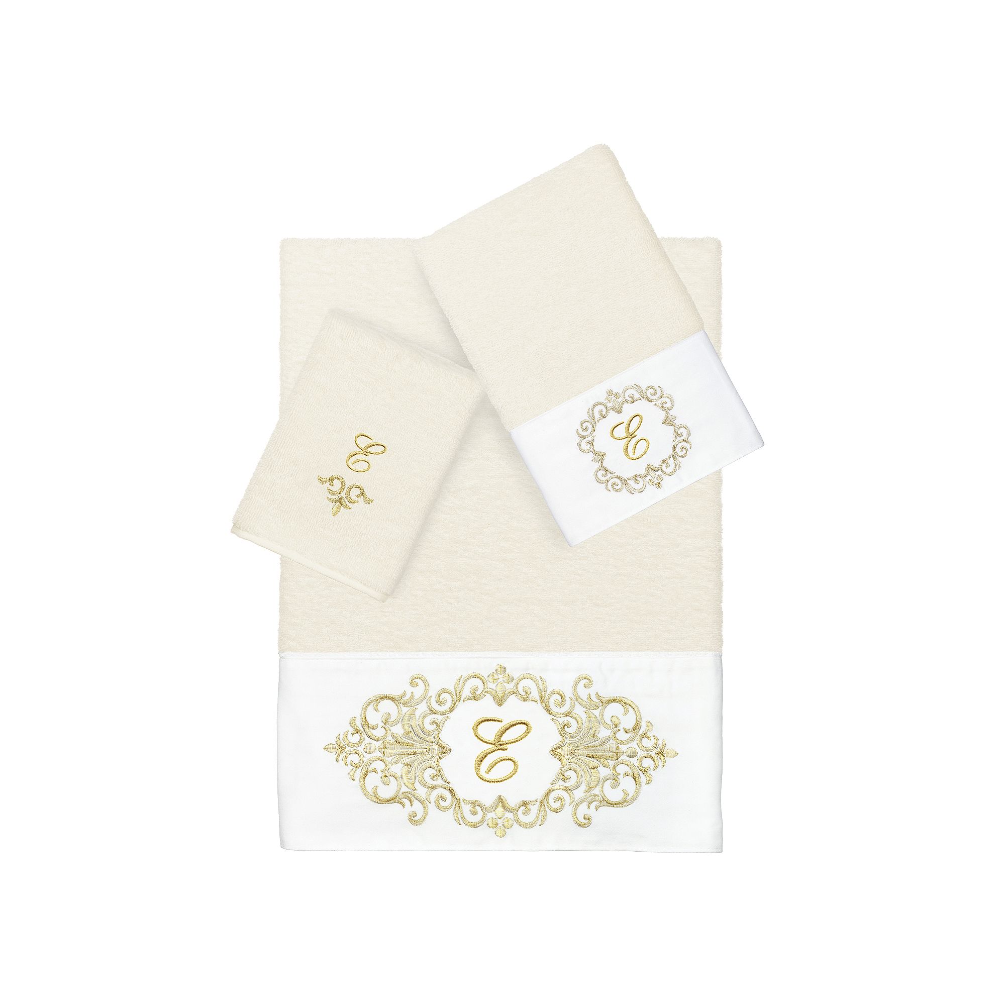 Linum Home Textiles Turkish Cotton Monica 3-Piece Embellished Towel Set
