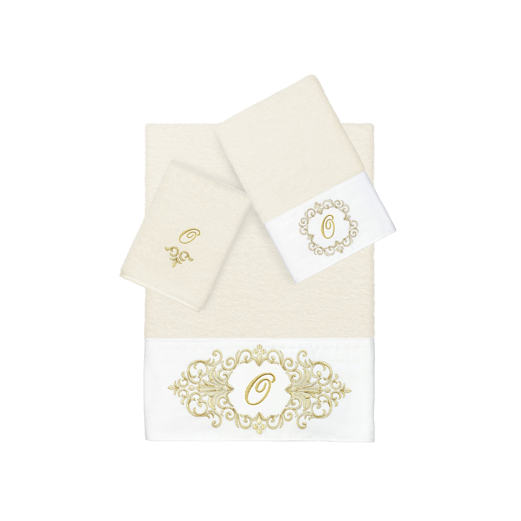 Linum Home Textiles Turkish Cotton Monica 3-Piece Embellished Towel Set
