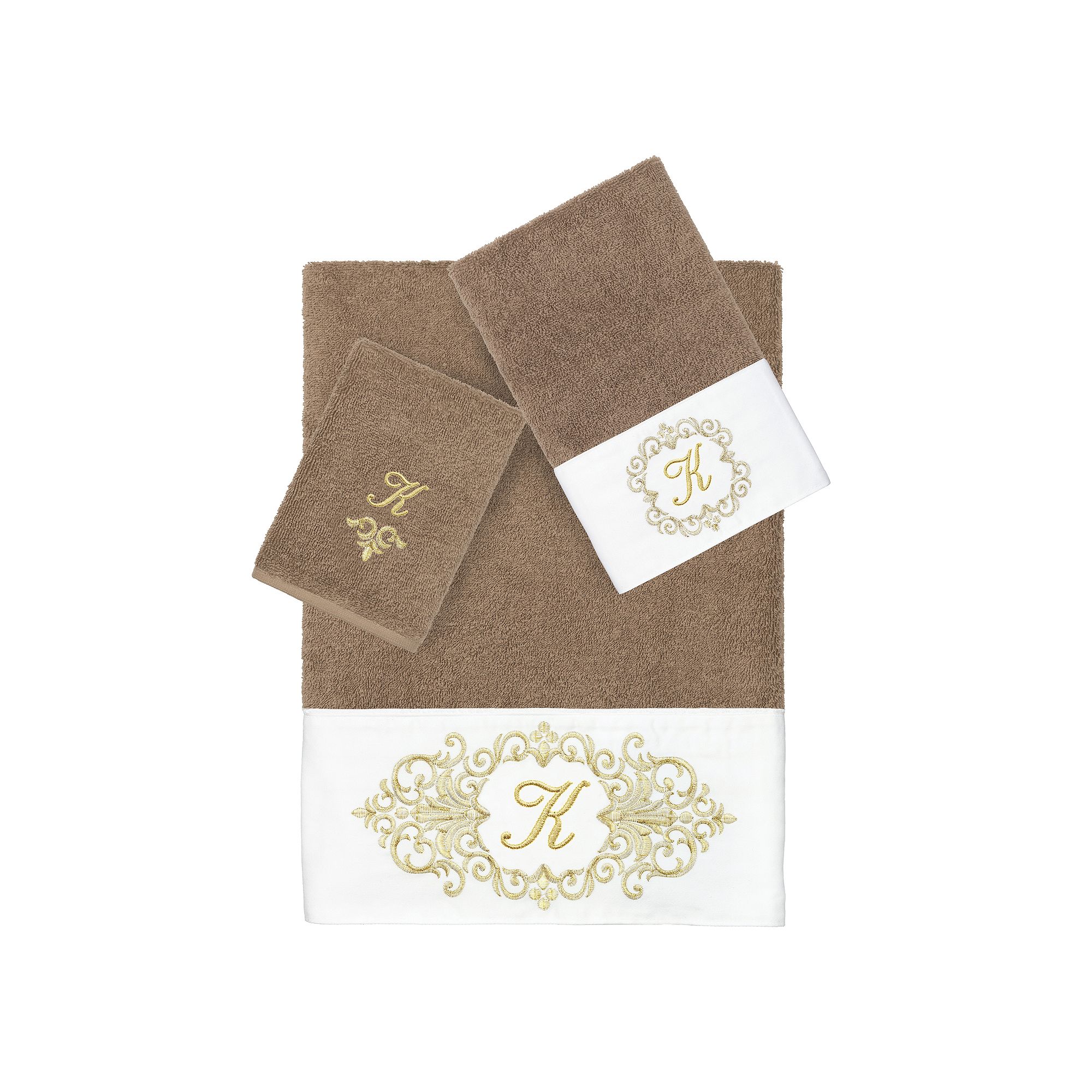 Linum Home Textiles Turkish Cotton Monica 3-Piece Embellished Towel Set