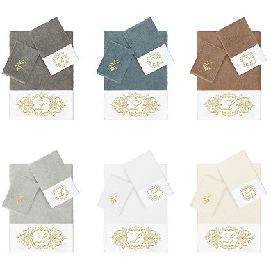 Linum Home Textiles Turkish Cotton Monica 3-Piece Embellished Towel Set