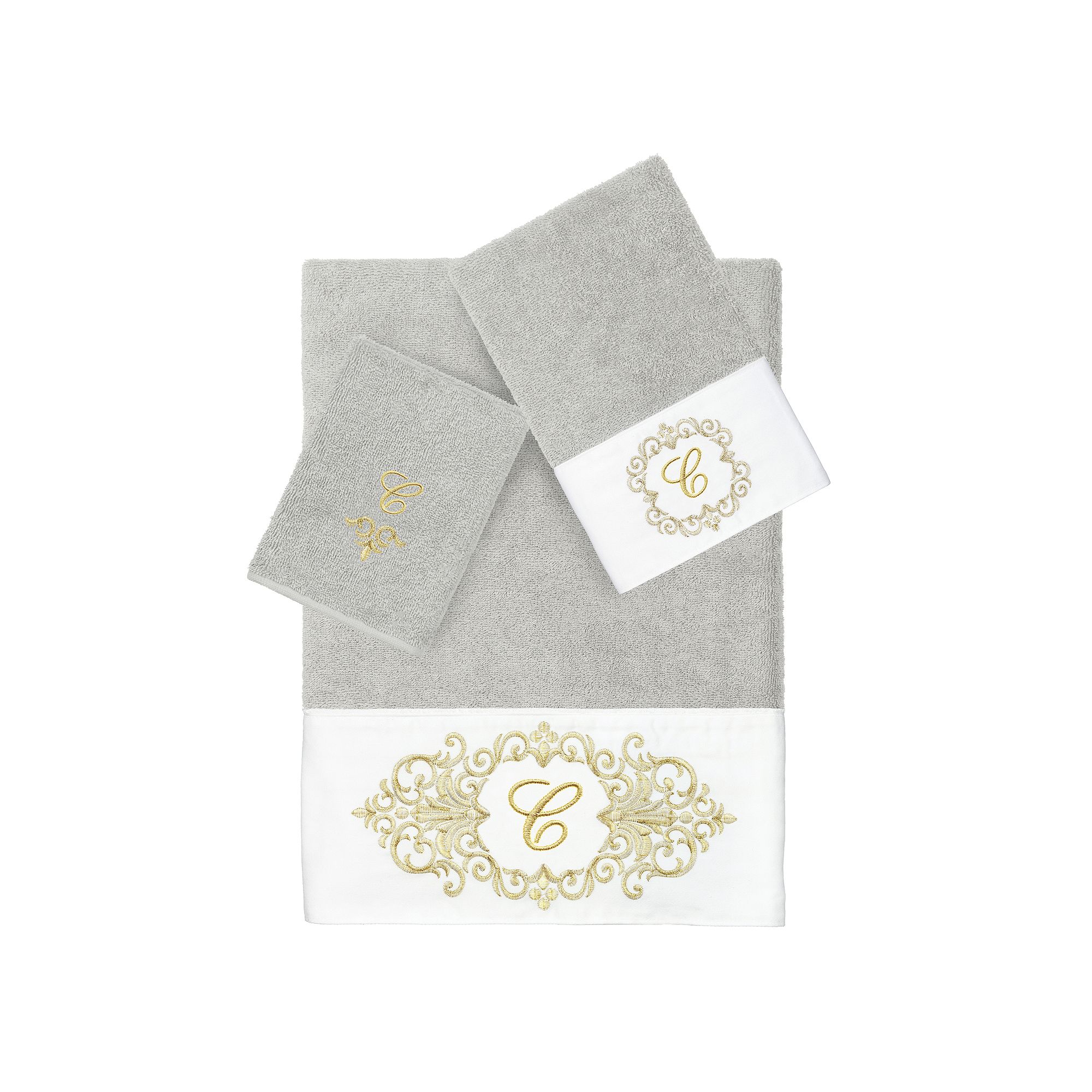Linum Home Textiles Turkish Cotton Monica 3-Piece Embellished Towel Set