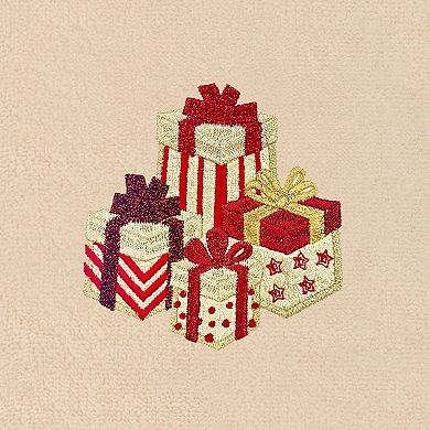 Linum Home Textiles Christmas Packages Embroidered Luxury Turkish Cotton 2-Pack Hand Towels