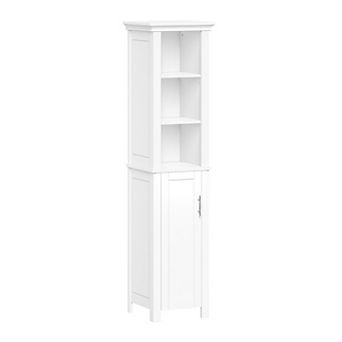 RiverRidge Home Somerset Single Door Tall Cabinet with Three Open Shelves