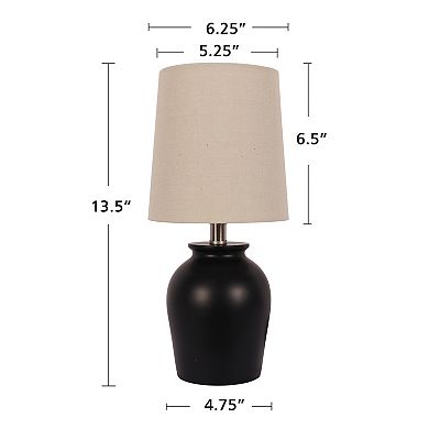 Black Poly Jug Accent Table Lamp