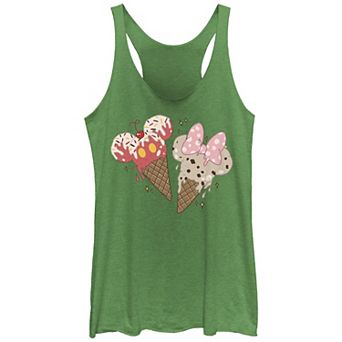 Disney's Mickey Mouse And Minnie Mouse Ice Cream Cones Juniors' Racerback Tank Top