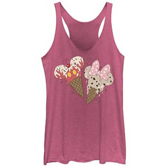 Disney's Mickey Mouse And Minnie Mouse Ice Cream Cones Juniors' Racerback Tank Top