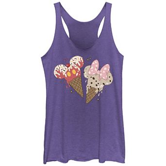 Disney's Mickey Mouse And Minnie Mouse Ice Cream Cones Juniors' Racerback Tank Top