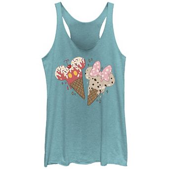 Disney's Mickey Mouse And Minnie Mouse Ice Cream Cones Juniors' Racerback Tank Top