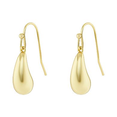 PRIMROSE Silver Tone Polished Teardrop Drop Earrings