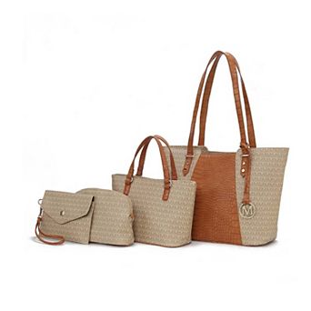 MKF Collection Lippa M Signature Tote Bag 4 pc set by Mia K