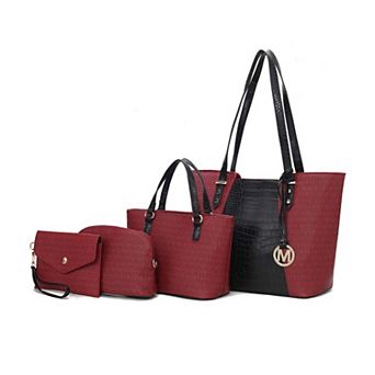 MKF Collection Lippa M Signature Tote Bag 4 pc set by Mia K