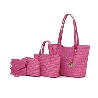 MKF Collection Lippa M Signature Tote Bag 4 pc set by Mia K