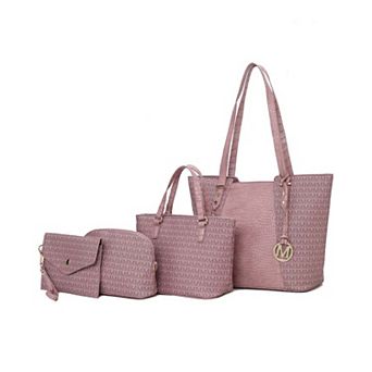 MKF Collection Lippa M Signature Tote Bag 4 pc set by Mia K
