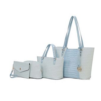 MKF Collection Lippa M Signature Tote Bag 4 pc set by Mia K