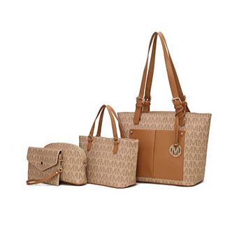 MKF Collection Havenly Signature Tote Bag 4 pc set by Mia K