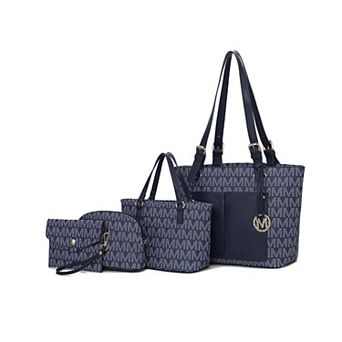 MKF Collection Havenly Signature Tote Bag 4 pc set by Mia K