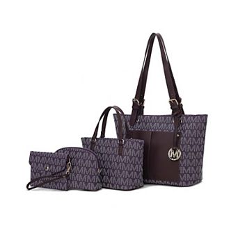 MKF Collection Havenly Signature Tote Bag 4 pc set by Mia K