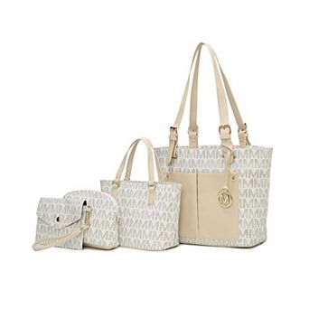 MKF Collection Havenly Signature Tote Bag 4 pc set by Mia K